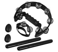 VICASKY Percussion Hand Bell Foot Bell Tambourine Rhythm Rods for Music Practice Dance Party