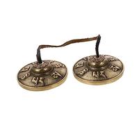 VICASKY Percussion Instrument Golden Copper Material Handcrafted Copper Cymbal Bell with Simple and Generous Style for Meditation and Mindfulness Practice for Spiritual Practice