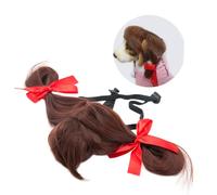 VICASKY Pet Funny Wig for Small Dogs Curly Synthetic Hair Costumes with Braids for Halloween Birthdays and Photo Shoots Durable and Easy to Clean