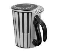 VICASKY Piano Key Mug Oz Ceramic with Handle for Music Lovers | Cartoon Style, Smooth Rim and Thick Base, for Juice or Soda in Classrooms and Dessert Shops