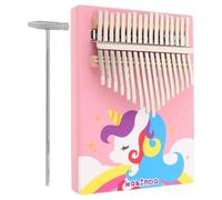 VICASKY Pink Kalimba Thumb Piano for Beginners Portable Solid Wood Finger Piano with Sound Vibrant Painted Finish Music Training Instrument