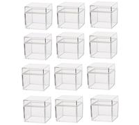 VICASKY Plastic Candy Box Square Container with Lid 24 Piece Small Storage Boxes for Candy Party Favour and Tiny Jewellery