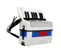 VICASKY Playful Accordion Toy Educational Beginner Instrument Durable White Design for Music Exploration and Development