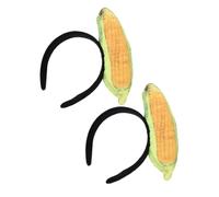 VICASKY Plush Corn Headbands 2pcs Vegetable Hairbands Cute Fall Party Accessories for Women Halloween Cosplay Thanksgiving Costume
