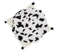 VICASKY Plush Hanging Bed for Small Pets Small Dairy Cow Print Warm Nest for Sugar Gliders Squirrels Metal Frame Supplies