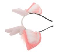 VICASKY Plush Reindeer Horns Headband with Deer Ears Comfortable Lightweight Christmas Antler Hairband for Holiday Parties and Festive Costume Events