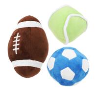 VICASKY Plush Sport Ball Chew for Dogs and Cats Soft Mini Soccer Tennis Rugby Balls for Indoor Play Teeth Cleaning Texture Multifunctional Puppy Activity
