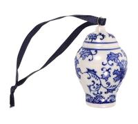 VICASKY Porcelain Christmas Tree Ornaments 3.5 in Blue and White And Chinoiserie Ginger Jar Decor French Vintage Willow Ceramic Ornament Toile Delft Nutcracker Mini China Small Topper