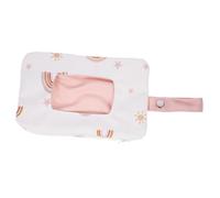 VICASKY Portable Baby Wipe Dispenser Bag with Cartoon Design, Foldable Polyester-Cotton Material, Easy to Carry and Attach to Stroller, for Travel and Organising Baby Wipes