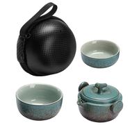 VICASKY Portable Ceramic Chinese Teapot Set for Adults with Travel Teacup and Carry Bag, 1-Person Japanese Style Kung Fu Tea Maker, Lightweight Tea Party Kit for Travel and Home
