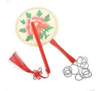 VICASKY Portable Drum Fan Tool Sheepskin Hand Drum for Performance Percussion Instrument for Esoteric Buddhism Use and Cultural Events