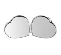 VICASKY Portable Foldable Heart Shape Pocket Mirror with High Definition Metal for Women Silver Mini Travel Compact Mirror for Hiking and On-the-go Use