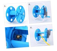 VICASKY Portable Garden Hose Reel Cart with Metal Frame Easy Hand Crank Storage Rack Holder for Lawn Car Wash and Home Use Blue Portable Water Pipe Trolley for Neat Hose Management