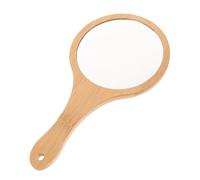 VICASKY Portable Handheld Bamboo Vanity Mirror with High Definition Glass Surface Lightweight Small Makeup Mirror with Smooth Natural Handle for Precise Grooming and Travel Use