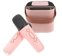 VICASKY Portable Karaoke Mini Speaker with 2 Wireless Microphones, Rose Wireless Mic and Speaker Set for Home and Travel Use
