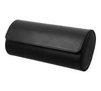 VICASKY Portable Stylish 3 Slots Box, Pu Leather Elastic Watch round Case Storage to Easy Carry Holder for Outdoor Travel and Jewellery