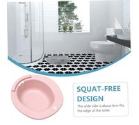 VICASKY Postpartum Care Sitz Bath Basin for Toilet with Side Handle Privacy-Friendly Women Cleaner Squat Basin Suitable for Pregnancy and Household Toilets Load-Bearing Design Pink