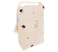 VICASKY Practical Diaper Organiser Bag, Cotton Cloth Reusable Nappy Pouch with Large Storage Capacity, Easily Attaches to Stroller for On-the-go Baby Diapers and Bottles