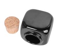 VICASKY Practical Manicure Liquid Bottle with Durable Ceramic Body and Wooden Cork Black Nail Medicine Cup for Compact Storage and Easy Carrying Reusable Transparent Container for Acrylic
