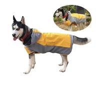 VICASKY Premium Breathable Double Layer Pet Raincoat for Dogs Yellow Polyester Dog Rain Jacket for Comfortable Dry Walks in Wet Weather