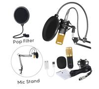 VICASKY Professional Broadcast Condenser Mic Kit Metal Mount Phone Stand Filter Noise Reduction for Studios