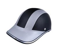 VICASKY PU Leather Open Half Face Motorcycle Helmet for Men and Women Lightweight Abs Protective Cap with Breathable Removable Liner Stylish Baseball Design Fits Head Circumference