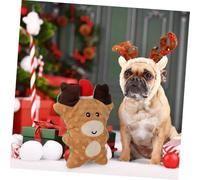 VICASKY Puppy Bite Gingerbread Man Plush Puppy Chew Christmas Plush Indestructible Dog Chew Light Brown