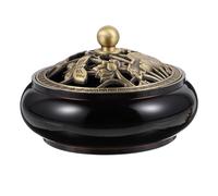 VICASKY Pure Copper Retro Zen Censer for Home Decor Elegant Incense Burner with Tabletop Aromatherapy Holder for Meditation Yoga Study and Bedroom Use