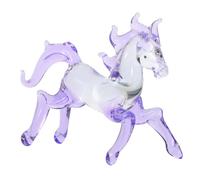VICASKY Purple Crystal Horse Figurine Decorative Statue for Living Room Desk Realistic Standing Horse Sculpture Desktop Ornament for Home Office Display