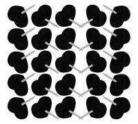 VICASKY Push Thumbtacks Wear-resistant Abs Material with Simple Design Heart-shaped Black for Marking Places to Visit and Office Locations, 1 Box for Cork and Bulletin Boards