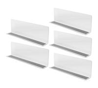 VICASKY PVC Side Splitter 5Pcs Clear L-Shaped Shelf Divider with Strip at the Bottom for Sorting and Organizing Drinks in Supermarket