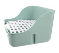 VICASKY Rabbit Litter Box Corner Toilet Tray Light Green Abs Material Stable Structure Ample Space Four-corner Design Elegant Style Pet Toilet for Guinea Pig and Chinchilla