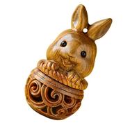 VICASKY Rabbit Pendant Keychain Hollow Out Car Hanging Decoration Jewelry Accessory for Unique DIY Craft Safe Wood Material with Storage Feature