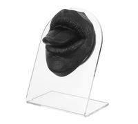 VICASKY Realistic Black Silicone Tongue Mouth Model for Piercing Practice Flexible Body Part Display with High Simulation for Professional Lip and Tongue Jewelry Presentation