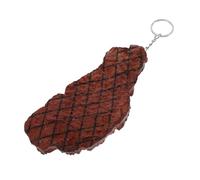 VICASKY Realistic Fake Beef Steak Keychain 1:1 Pvc Food Keychain for Purse and Handbag Accessories Novelty Imitation Meat Pendant Car Key Holder for Backpack and Travel