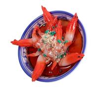 VICASKY Realistic Imitation Cooked Food Model Prop Fake Seafood Decoration for Photography Restaurant Display and Party Use Lifelike Plastic Bowl Food Up