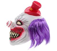 VICASKY Realistic Latex Horror Clown Mask for Adults with Colored Hair Lightweight Full Face Scary Halloween Accessory Breathable Comfortable Costume for Haunted Houses and Masquerade