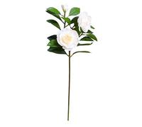 VICASKY Realistic Single Gardenia Artificial Flower with Stem,Lifelike White Gardenia Fake Flowers for Decorations