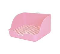 VICASKY Rectangular Bunny Toilet Litter Box for Rabbits Guinea Pigs Hamsters Chinchillas Durable Pet Potty Trainer Cage Tray for Cleaner Healthier Homes Pink
