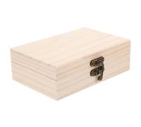 VICASKY Rectangular Wooden Craft Box with Secure Locking Mechanism Minimalistic Chic Style Small Wood Box Versatile Storage Solution for Home Decor and Craft Projects