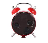 VICASKY Red Alarm Clock and Punctual Morning Call Function Metal Shell with Union Flag Pattern Bedside Clock Featuring Silent Moving for Table Decoration and Home Use