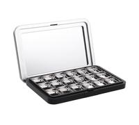 VICASKY Refillable Magnetic Makeup Palette Organizer with 18 Grids, Black Plastic and Iron Case for Efficient Storage, Sleek Minimalist Design for DIY and Travel Eyeshadow Kits