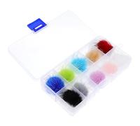 VICASKY Removable 3d Nail Art Fluffy Balls Set 10 Pieces Plush Faux Fur Pom Pom Manicure Accessories for DIY Nail Decoration at Home and Salon