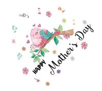 VICASKY Removable PVC Decorative Birds Wall Sticker with Musical Notes Design, Static Window Decal for Mother's Day Party, Creative Lovely Window Decoration