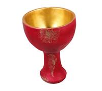 VICASKY Resin Holy Goblet Cup for Worship Vintage Decorative Sacrificial Vessel Smooth Surface Religious Altar Ornament for Home Temple Ceremony