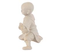 VICASKY Retro Ceramic Monk Figurine Home Decor Light Grey Stylish Tea Table Ornament Fade Resistant Ceramic Adornment for Desktop and Unique