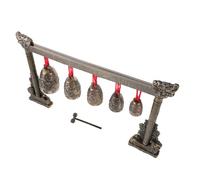 VICASKY Retro Chinese Chime Percussion Instrument Single Handbells with Dragon Pattern Precision Crafted Bronze Ware for Indoor Teaching and Cultural Home Decoration