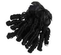 VICASKY Retro Curly Ponytail Wig Hairpiece with Comb Natural Black Princess Ringlet Hair Extension for Cosplay and Women’S Traditional Costume