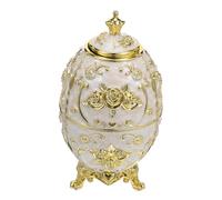 VICASKY Retro Embossed Toothpick Holder with Press-top Dispenser Dustproof Travel Toothpick Storage Jar Gold White Rose Decorative Container for Home Party Hygiene and Easy Access