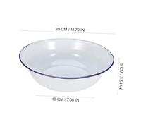 VICASKY Retro Enamel Foot Soaking Basin with Blue Rim Durable Multipurpose Footbath Tub for Home Spa Pedicure Face Washing and Laundry Use Classic Vintage Design